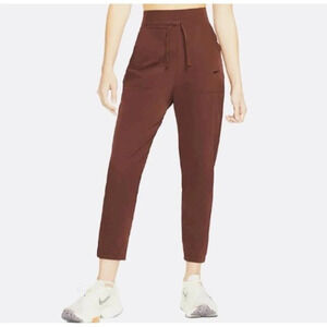 NIKE L Bliss Luxe 7/8 Dri-FIT Training Pants Burgundy Mid Rise Workout Stretch